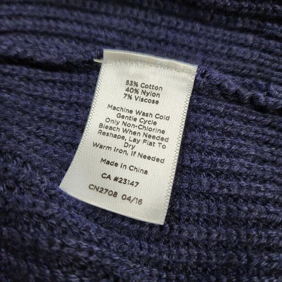 Talbots Womens Open Front Drape Cardigan Vest Size Small Petite Navy Blue Knit - Picture 7 of 9